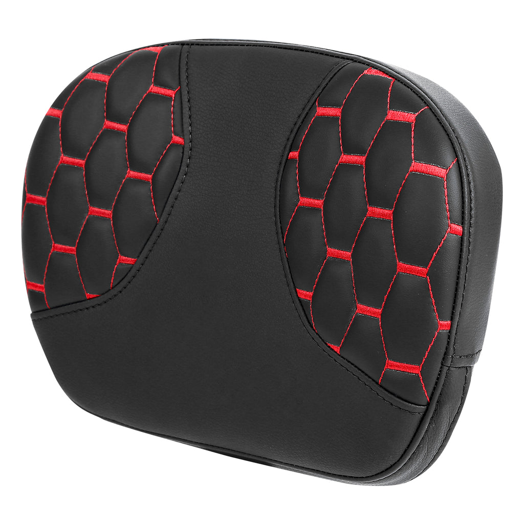 C.C. RIDER Touring Seat Driver Passenger Seat With Backrest For Harley Touring Street Glide Road Glide Electra Glide, Black Red, 2008-2023