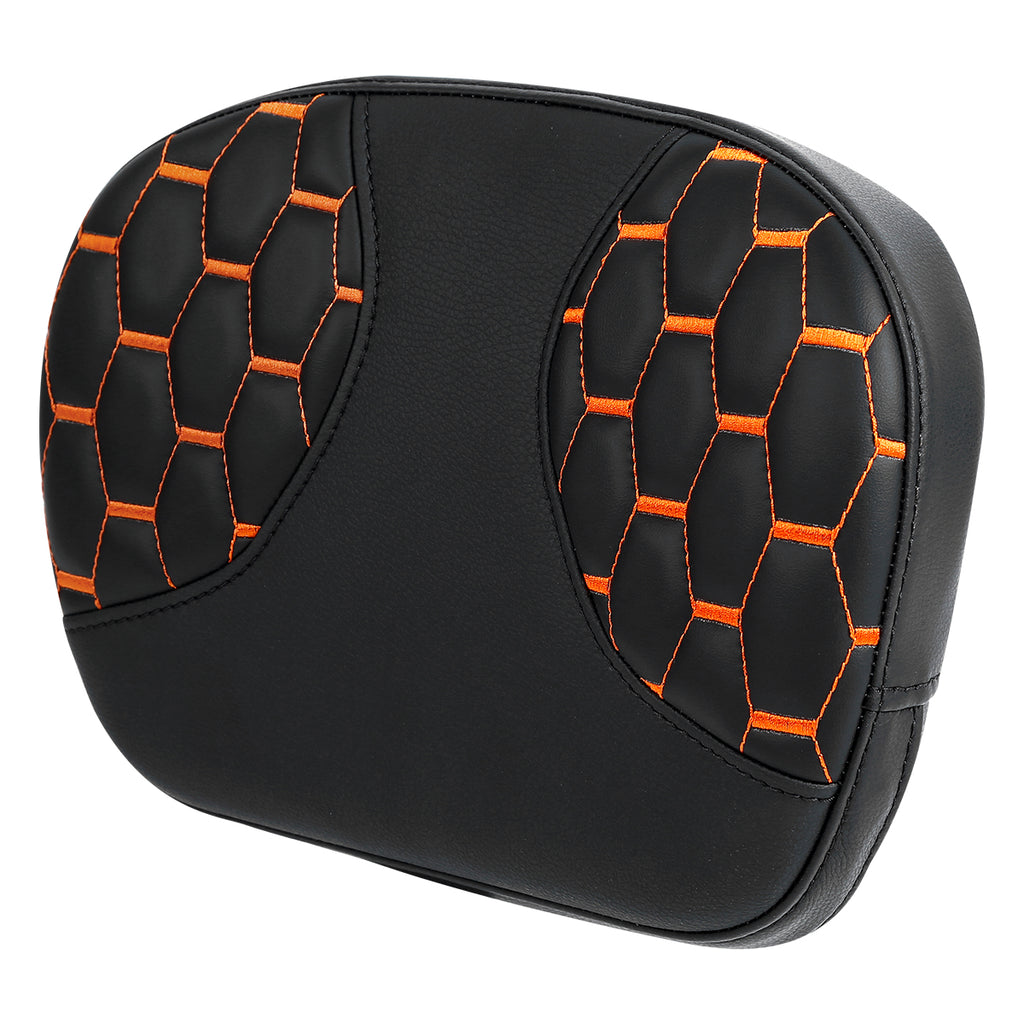 C.C. RIDER Touring Seat Driver Passenger Seat With Backrest For Harley Touring Street Glide Road Glide Electra Glide, Black Orange, 2008-2023