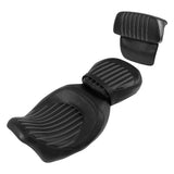 C.C. RIDER Touring Seat Two Piece 2 Up Seat Low Profile Driver Passenger Seat With Backrest For Road Glide Street Glide Road King, 2009-2023