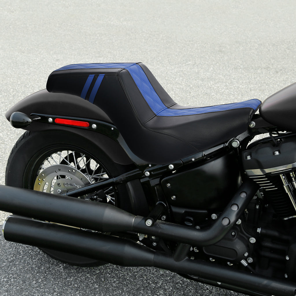 C.C. RIDER Softail Step Up Seat 2 up Seat Lattice Stitching For Softail Standard Street Bob FXBB Standard FXST, 2018-2025