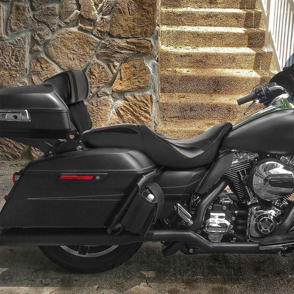 C.C. RIDER Razor Chopped Pack Trunk Backrest Passenger Backrest Pad For Harley Touring CVO Road Glide Electra Glide Road King, 2014-2025