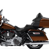 C.C. RIDER Touring Seat Driver Passenger Seat With Backrest For Harley CVO Road Glide Electra Glide Street Glide Road King, Black Blue, 2014-2023