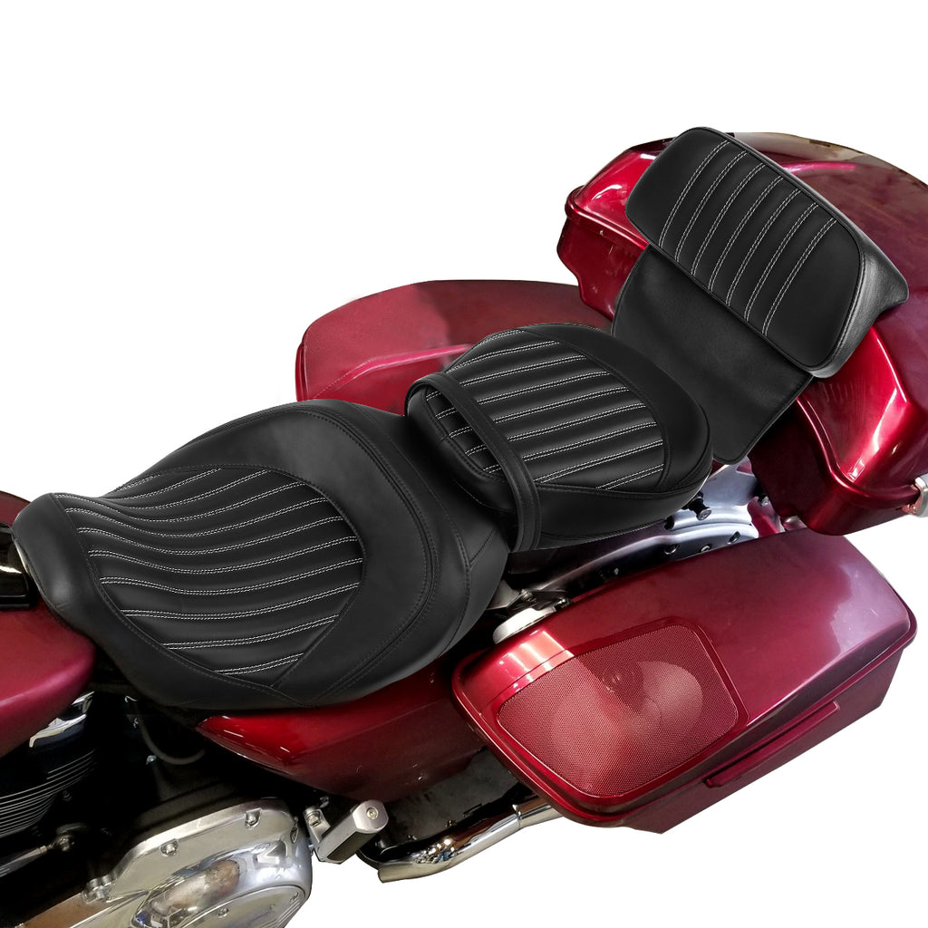 C.C. RIDER Razor Chopped Pack Trunk Backrest Passenger Backrest Pad For Harley Touring CVO Road Glide Street Glide Road King, 2014-2025