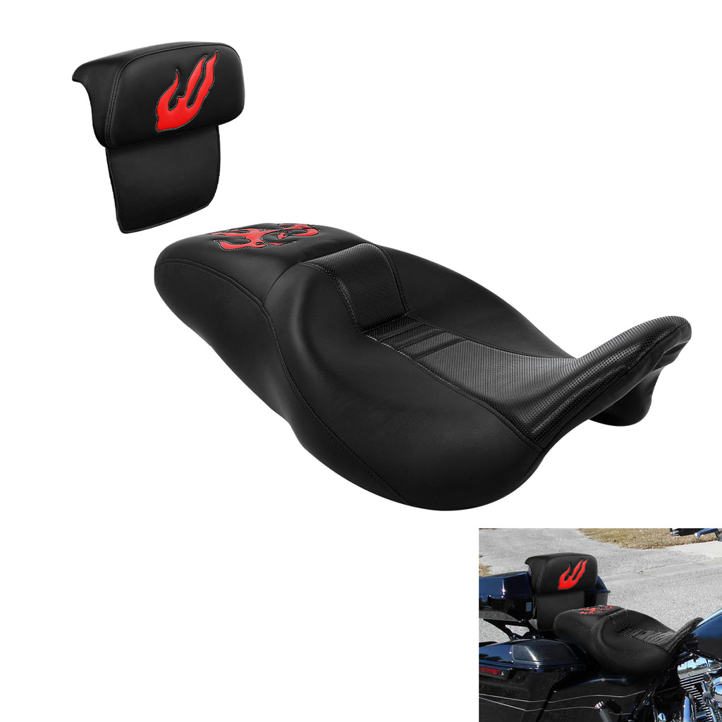 C.C. RIDER Razor Chopped Pack Trunk Backrest Passenger Backrest Pad For Harley Touring CVO Road Glide Electra Glide Road King, 2014-2025
