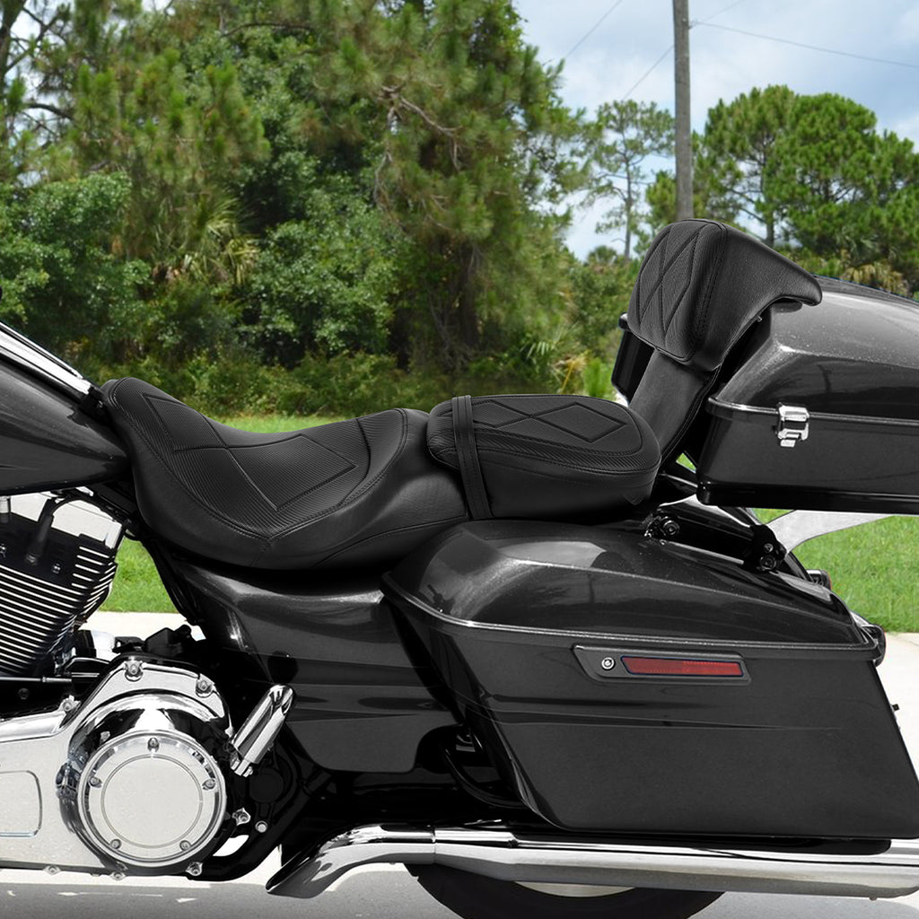 C.C. RIDER Razor Chopped Pack Trunk Backrest Passenger Backrest Pad For Harley Touring CVO Road Glide Street Glide Road King, 2014-2025