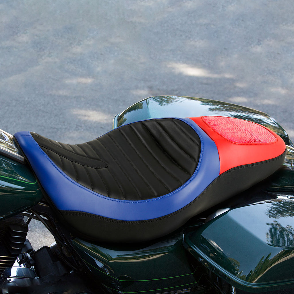 C.C. RIDER Touring Seat 2 up Seat Driver Passenger Seat Custom Seat For Harley Touring Street Glide Road Glide Electra Glide, 2008-2023