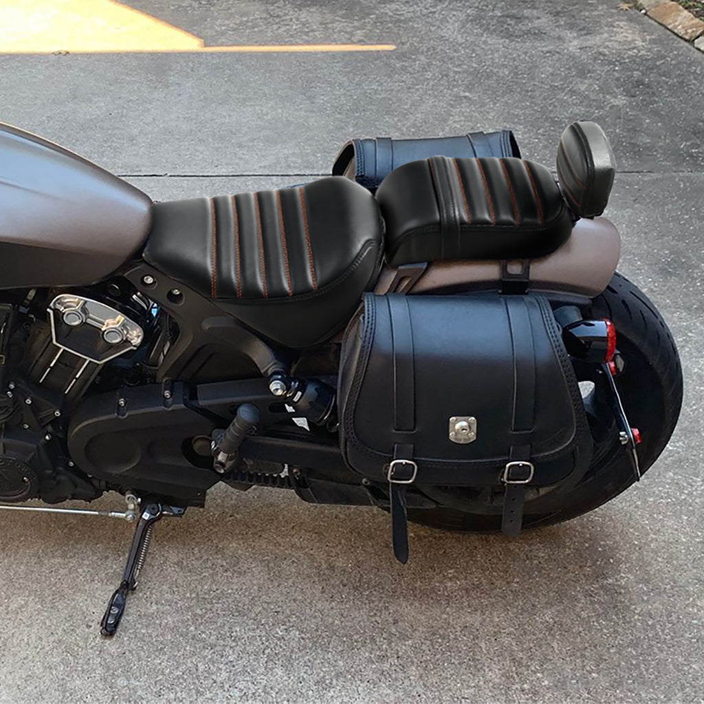 C.C. RIDER Indian Scout 2 Piece 2 Up Seat Driver Passenger Seat With Backrest For Scout Bobber Sixty Scout Bobber ABS, 2018-2024