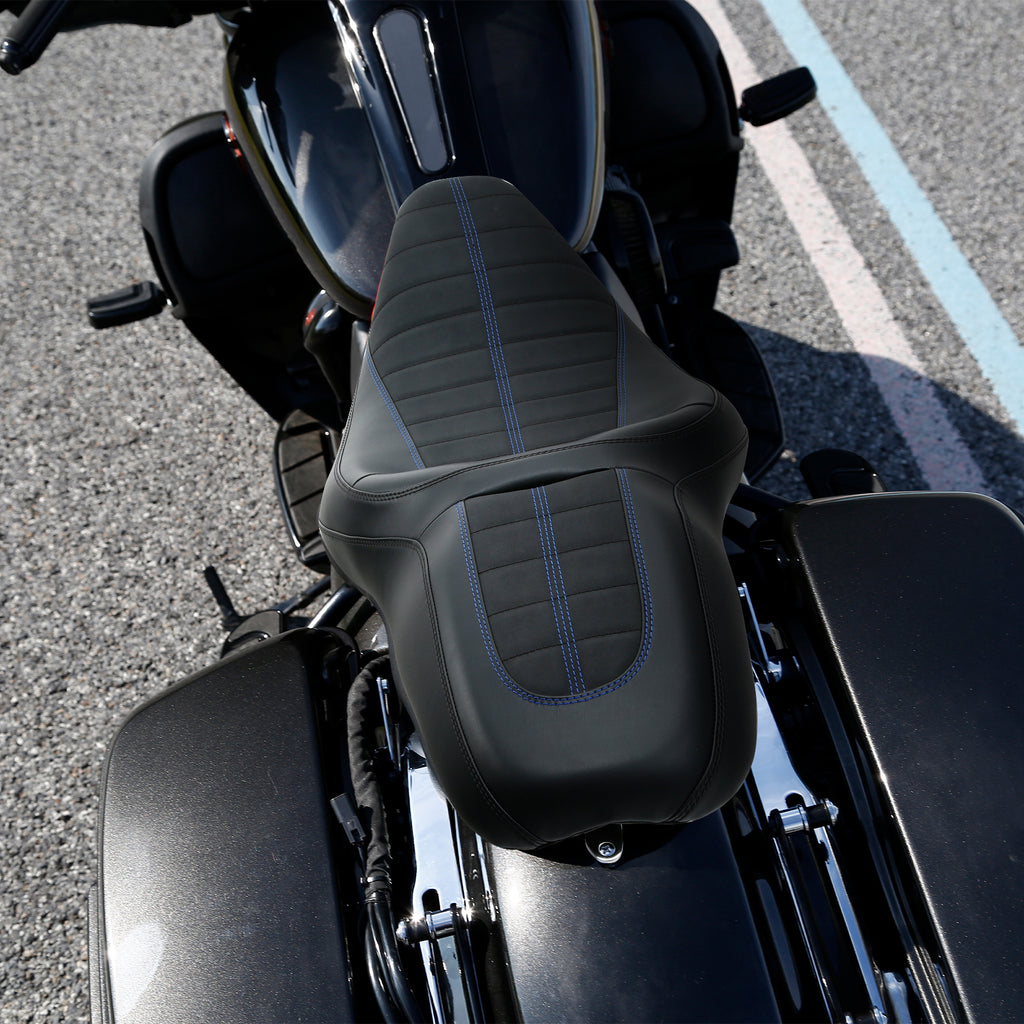 C.C. RIDER Touring Seat 2 up Seat Driver Passenger Seat Custom Motorcycle Seat For Harley Touring Street Glide Road Glide Electra Glide, 2008-2023
