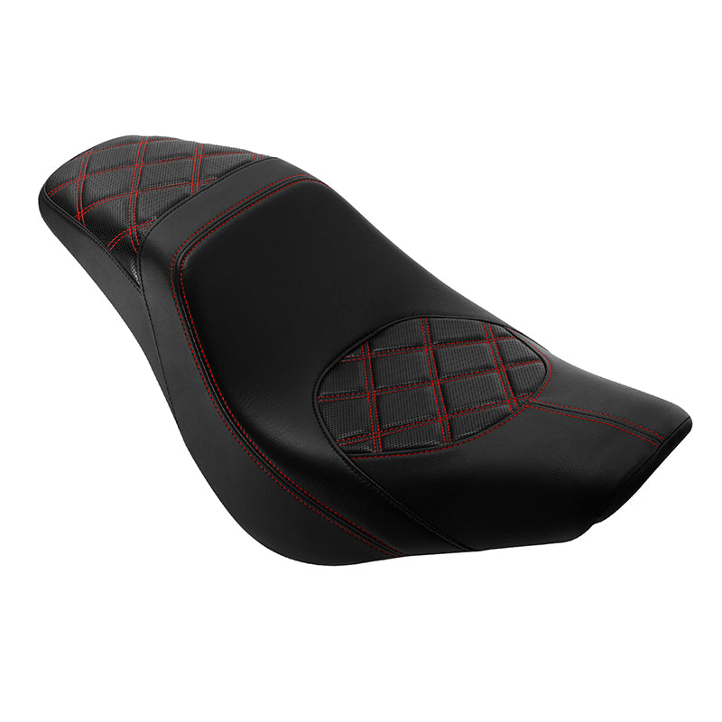 C.C. RIDER Softail Seat Low Rider S St Red Diamond Stitching Seat Driver Passenger Seat Low Rider FXLR FXLRS FXLRST 2018-2025