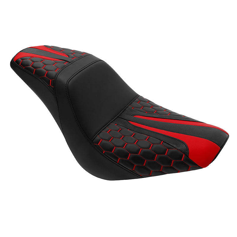 C.C. RIDER Softail Seat Low Rider S St Red Racing Style Seat Driver Passenger Seat Low Rider FXLR FXLRS FXLRST 2018-2025
