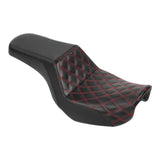 C.C. RIDER Dyna Step Up Seat 2 up Seat Red Stitching For Dyna Low Rider Fat Bob FXD/FXDWG, 2006-2017