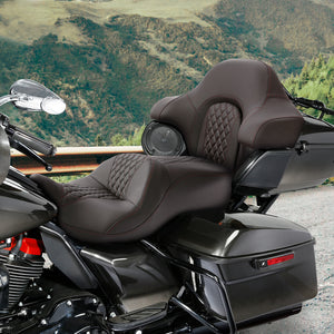 C.C. RIDER King Passenger Backrest King Touring Pack Trunk Backrest Cosmo For Touring Road Glide Electra Glide Street Glide Road King, 2014-2025
