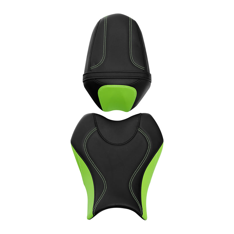 C.C. RIDER Front And Rear Seat For SUZUKI GSXR1000 Green Stitching, 2009-2016