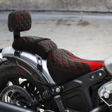 C.C. RIDER Indian Scout 2 Piece 2 Up Seat Driver Passenger Seat With Backrest For Scout Bobber Sixty Scout Bobber ABS, 2018-2024