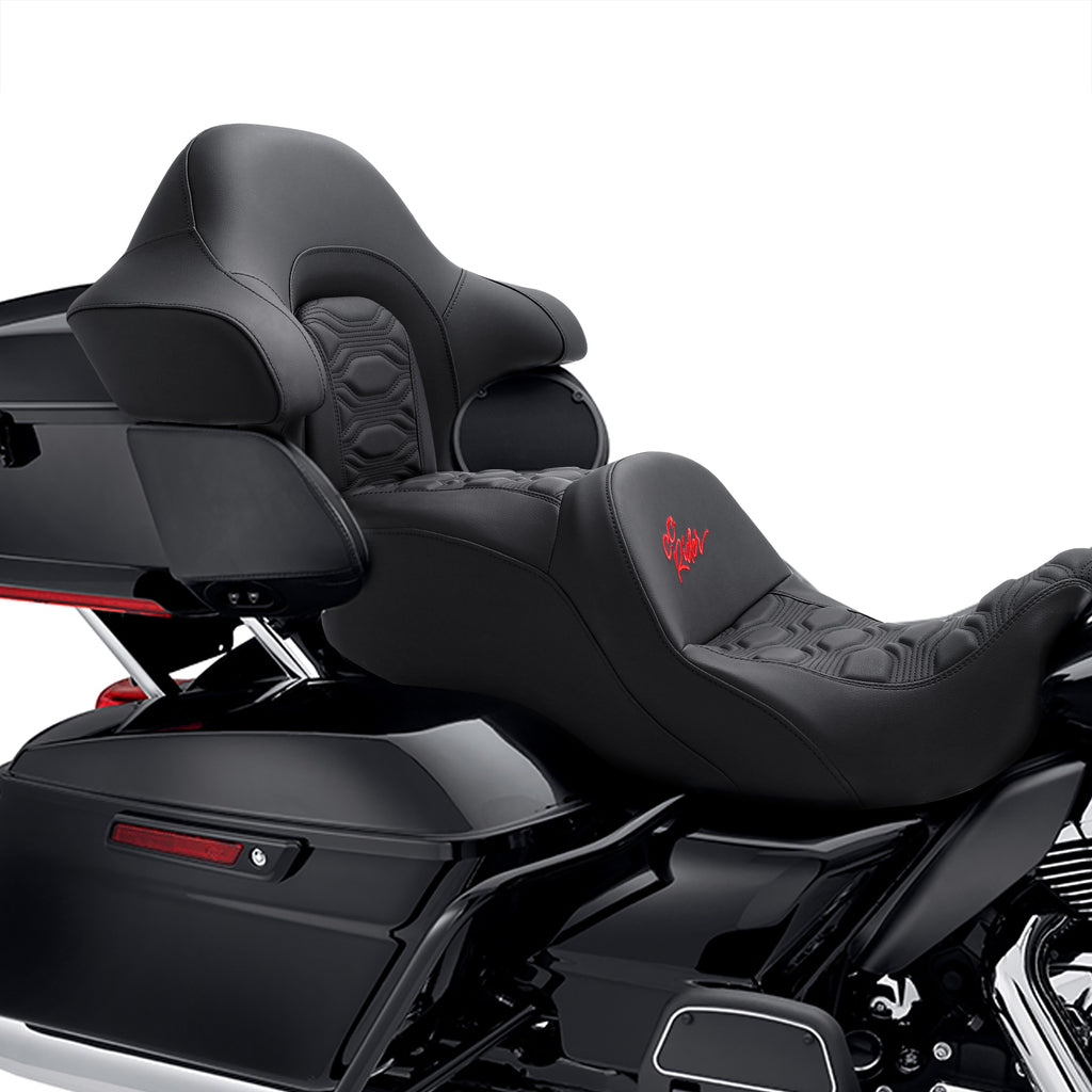 C.C. RIDER King Passenger Backrest King Touring Pack Trunk Backrest For Touring Road Glide Electra Glide Street Glide Road King, 2014-2025