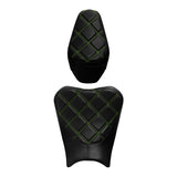C.C. RIDER Z900 Front And Rear Green Diamond Stitching Seat Fit For Kawasaki Z900, 2017-2024