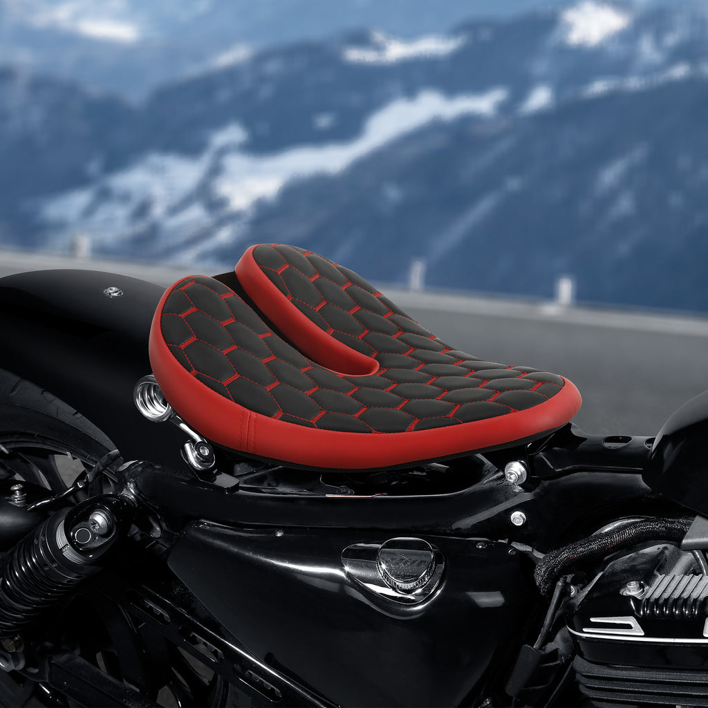 C.C. RIDER Noseless Sportster Seat Solo Spring Seat Torsion Type Motorcycle Solo Seat Iron 883 Iron 1200 Bobber Seat Chopper Seat 2004-2024