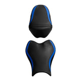 C.C. RIDER Carbon Fiber Pattern Front And Rear Seat With  Blue Trimming For SUZUKI GSXR1000, 2009-2016