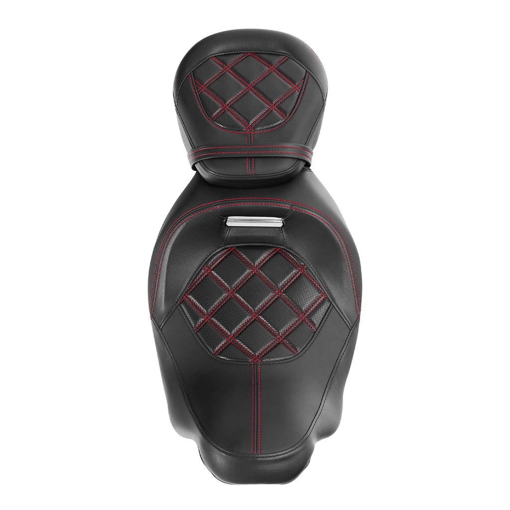 Gel Seat C.C. RIDER Touring Seat Two Piece 2 Up Seat Low Profile Driver Passenger Seat Octane For Road Glide Street Glide Road King, 2009-2023