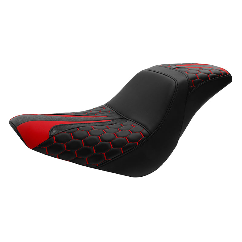 C.C. RIDER Softail Seat Low Rider S St Red Racing Style Seat Driver Passenger Seat Low Rider FXLR FXLRS FXLRST 2018-2025