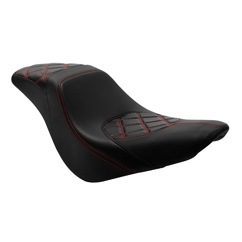 C.C. RIDER Softail Seat Low Rider S St Red Diamond Stitching Seat Driver Passenger Seat Low Rider FXLR FXLRS FXLRST 2018-2025