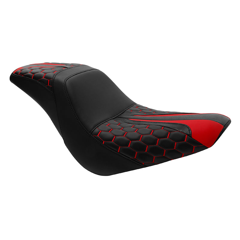 C.C. RIDER Softail Seat Low Rider S St Red Racing Style Seat Driver Passenger Seat Low Rider FXLR FXLRS FXLRST 2018-2025