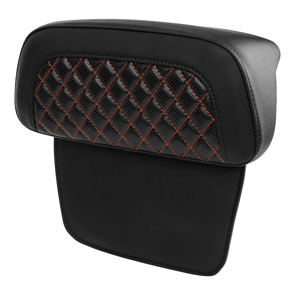 C.C. RIDER Touring Seat Driver Passenger Seat With Backrest For Harley Touring Street Glide Road Glide Electra Glide, Black Orange, 2008-2023
