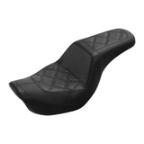 C.C. RIDER Dyna Step Up Seat 2 up Seat Diamond Stitching For Dyna Low Rider Fat Bob FXD/FXDWG, 2006-2017