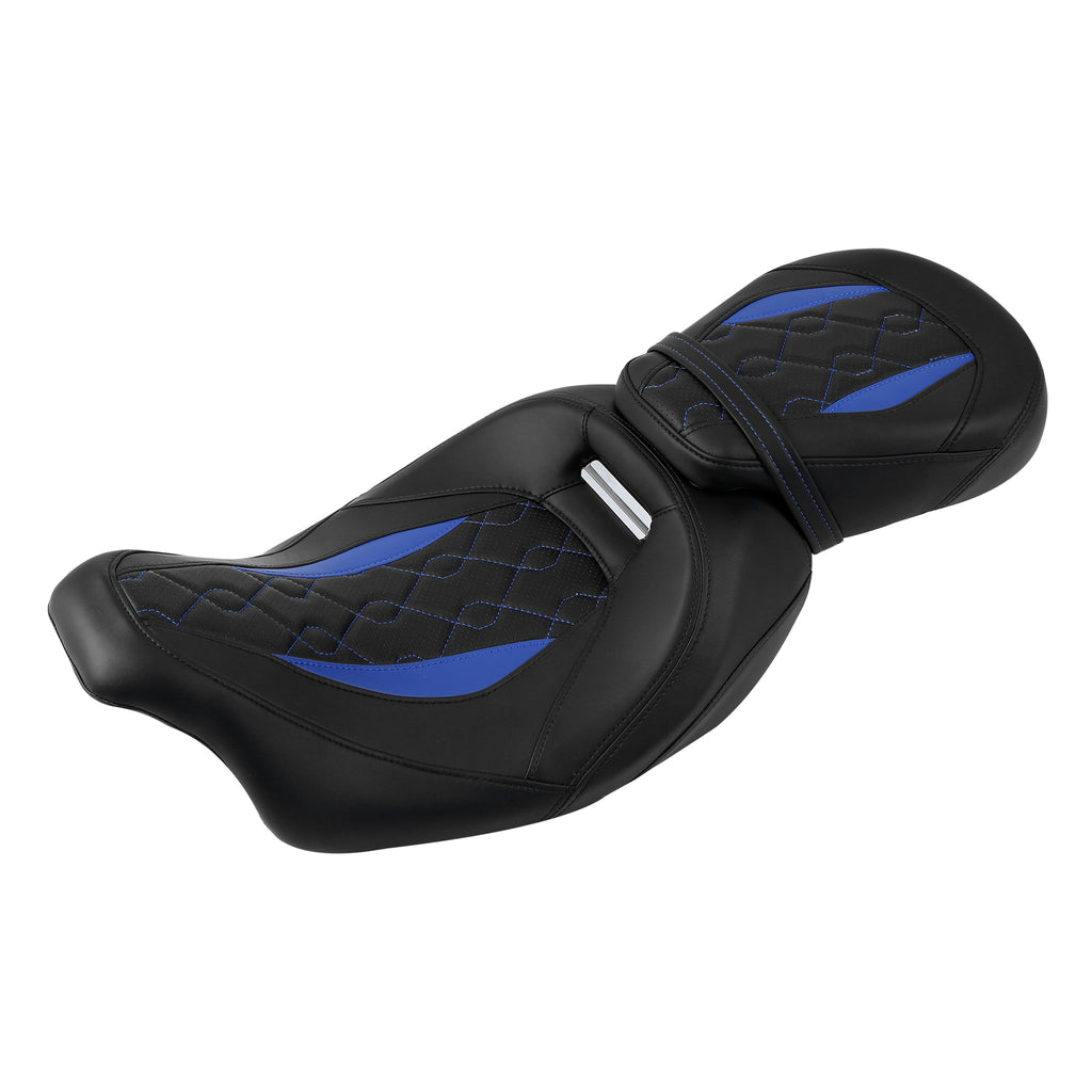 C.C. RIDER Touring Seat Two Piece 2 Up Seat Low Profile Driver Passenger Seat Custom For Road Glide Street Glide Road King, 2009-2023