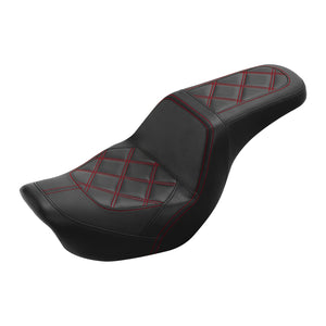 C.C. RIDER Dyna Step Up Seat 2 up Seat Diamond Stitching For Dyna Low Rider Fat Bob FXD/FXDWG, 2006-2017