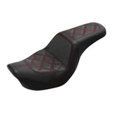 C.C. RIDER Dyna Step Up Seat 2 up Seat Diamond Stitching For Dyna Low Rider Fat Bob FXD/FXDWG, 2006-2017