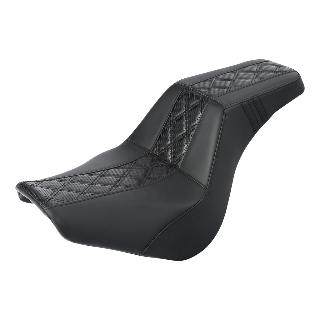 C.C. RIDER Softail Step Up Seat 2 up Seat Lattice Stitching For Softail Standard Street Bob FXBB Standard FXST, 2018-2025