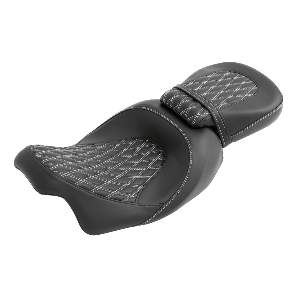 C.C. RIDER Touring Seat Two Piece 2 Up Seat Low Profile Driver Passenger Seat For Road Glide Street Glide Road King, 2009-2023