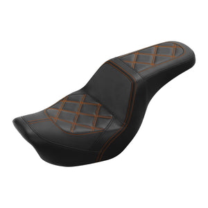 C.C. RIDER Dyna Step Up Seat 2 up Seat Diamond Stitching For Dyna Low Rider Fat Bob FXD/FXDWG, 2006-2017