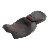C.C. RIDER Touring Seat Two Piece 2 Up Seat Low Profile Driver Passenger Seat For Road Glide Street Glide Road King, 2009-2023