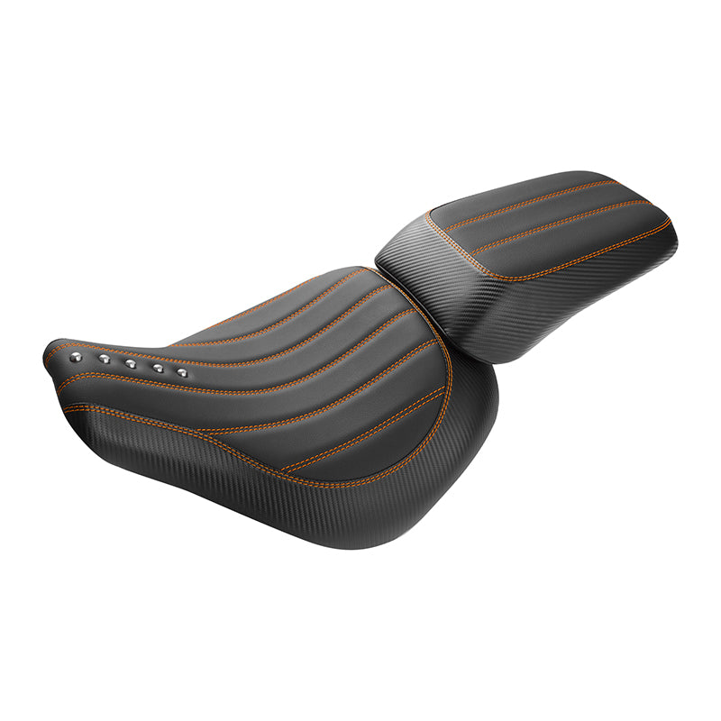 C.C.RIDER Softail Fat Boy Passenger And Driver Seat Deep Bucket Design Two Piece Seat For Harley Fatboy 114 FLFB FLFBS, 2018-2025