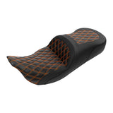 C.C. RIDER Touring Seat Driver Passenger Seat 2 Up Seat Lattice Stitch For FL Touring Road King Electra Glide Road Glide, 2009-2023