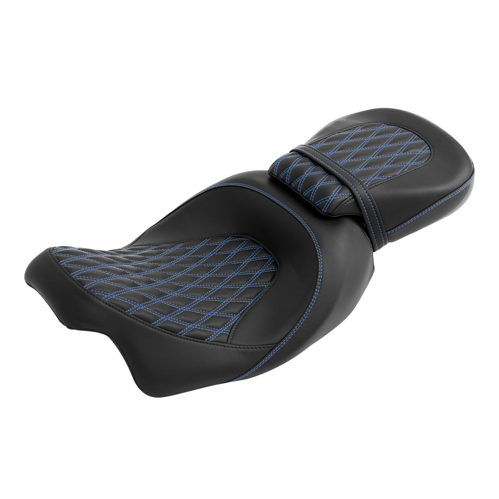 C.C. RIDER Touring Seat Two Piece 2 Up Seat Low Profile Driver Passenger Seat For Road Glide Street Glide Road King, 2009-2023