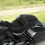 Gel Seat C.C. RIDER Touring Seat 2 Up Seat Driver Passenger Seat For Harley CVO Road Glide Electra Glide Street Glide Road King, 2009-2024