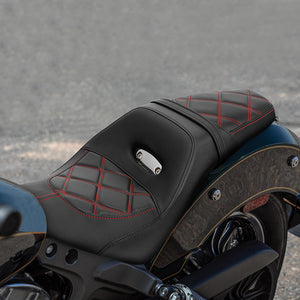 C.C. RIDER Indian Scout 2 Up Seat Driver Passenger Sport Seat Lattice Stitching For Indian Scout Sixty 100th Aniversary Scout ABS, 2015-2024