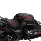 C.C. RIDER Touring Seat Two Piece 2 Up Seat Low Profile Driver Passenger Seat For Road Glide Street Glide Road King, 2009-2023