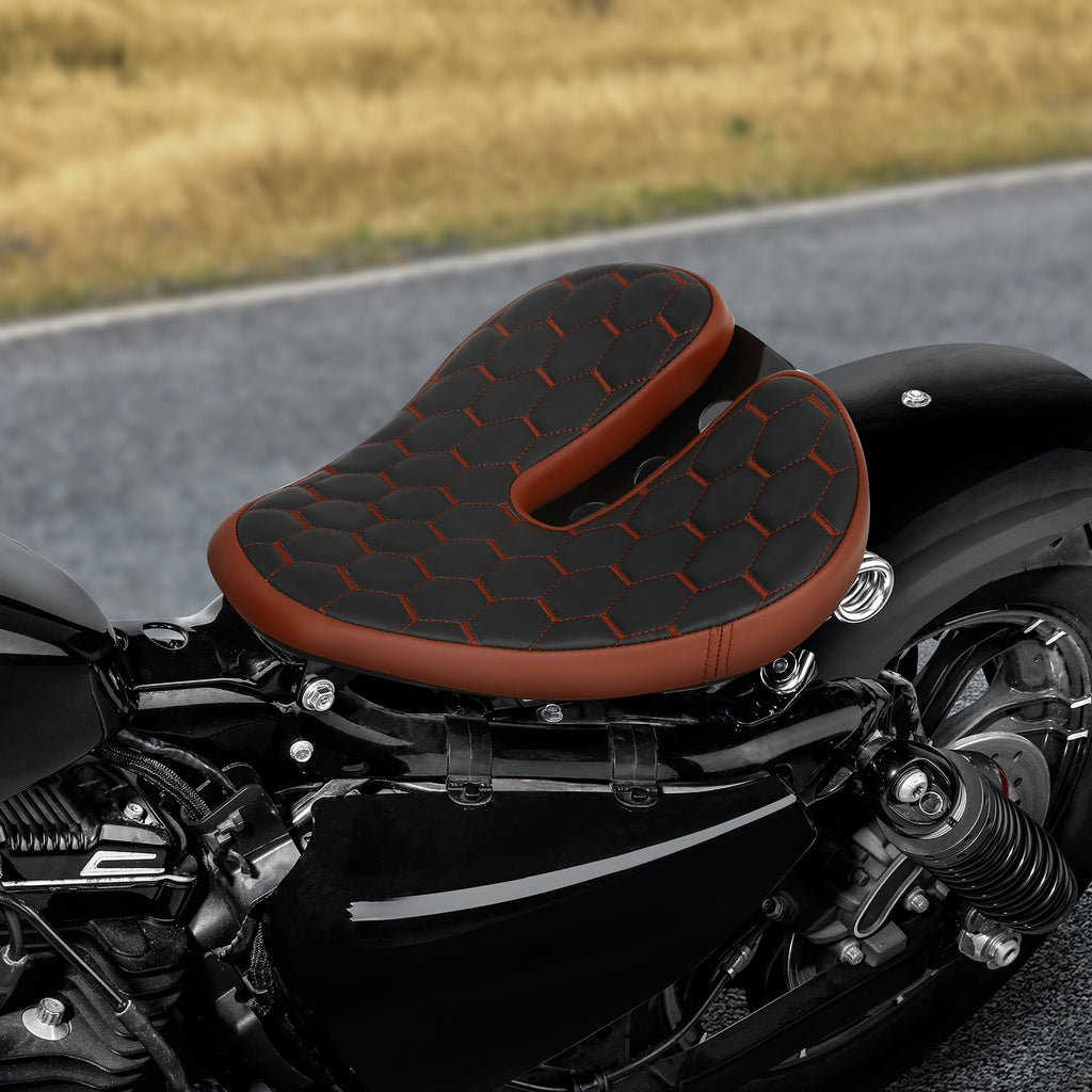 C.C. RIDER Noseless Sportster Seat Solo Spring Seat Torsion Type Motorcycle Solo Seat Iron 883 Iron 1200 Bobber Seat Chopper Seat 2004-2024