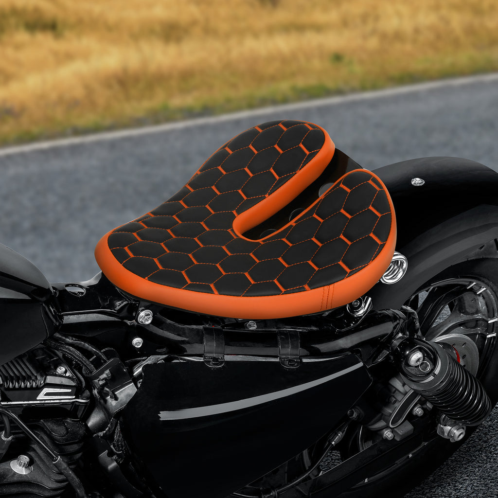 C.C. RIDER Noseless Sportster Seat Solo Spring Seat Torsion Type Motorcycle Solo Seat Iron 883 Iron 1200 Bobber Seat Chopper Seat 2004-2024