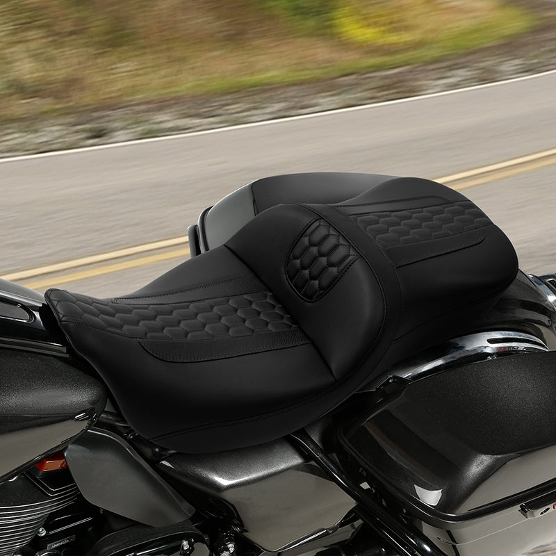 C.C. RIDER Touring Seat Driver Passenger Seat 2 Up Seat For FL Touring Road King Electra Glide Road Glide, 2009-2023