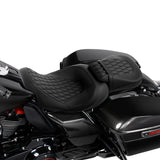 C.C. RIDER Touring Seat Two Piece 2 Up Seat Low Profile Driver Passenger Seat For Road Glide Street Glide Road King, 2009-2023