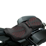 C.C. RIDER Touring Seat Two Piece 2 Up Seat Low Profile Driver Passenger Seat For Road Glide Street Glide Road King, 2009-2023
