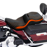 C.C. RIDER Touring Seat 2 Up Seat  Driver Passenger Seat For Harley CVO Road Glide Electra Glide Street Glide Road King Honeycomb, 1997-2007