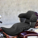 C.C.RIDER Indian Chieftain 2 Up Seat Touring Motorcycle Seat With Passenger Backrest Pad