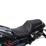 Gel Seat C.C. RIDER Dyna Step Up Seat 2 up Seat Lattice Stiching For Low Rider Fat Bob FXD/FXDWG, 2006-2017