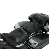 C.C. RIDER Touring Seat Two Piece Low Profile Driver Passenger Seat With Backrest For Road Glide Street Glide Road King, Black Blue, 2009-2023
